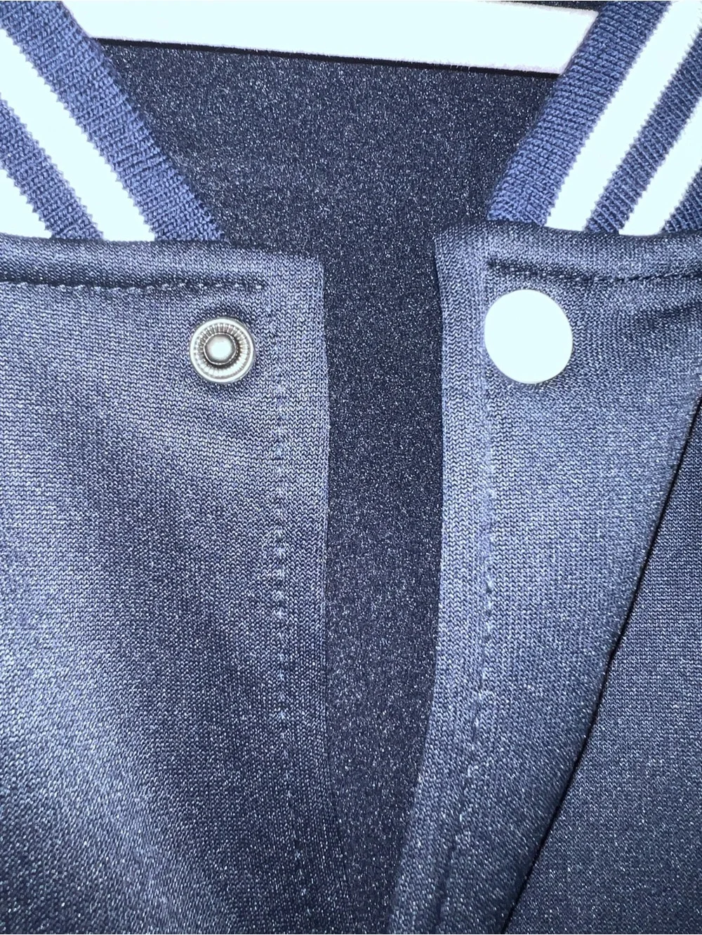 0120: Women’s LightweightNavy and White Varsity Jacket  Classic Letterman Style
